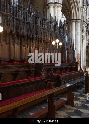 Stands de chœur dans Beverley Minster Beverley East Yorkshire Banque D'Images