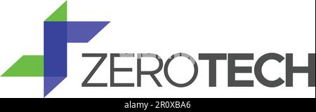 Logo Flat Letter Mark initial ZERO TECH Illustration de Vecteur