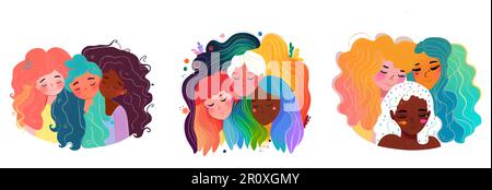 l'illustration vectorielle horizontale des personnes homosexuelles s'isole sur fond blanc Illustration de Vecteur