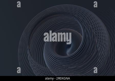 Lignes de tourbillonnage abstraites formant une structure en spirale avec des nuances sombres. Illustration comme élément de conception pour la conception de sites Web et les arrière-plans Banque D'Images