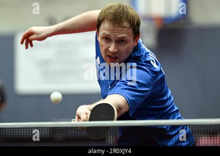 Düsseldorf, Allemagne. 10th mai 2023. Benedikt Duda en action pendant l'entraînement. Le Championnat du monde individuel 2023 se tiendra à Durban, en Afrique du Sud, de 20 mai à 28. Credit: Federico Gambarini/dpa/Alay Live News Banque D'Images