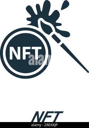 Icône NFT. Affiche monochrome simple de la collection blockchain. Icône NFT pour logo, modèles, web design et infographies. Illustration de Vecteur