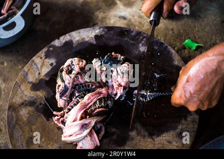 La nourriture vietnamienne a des caractéristiques que très peu de gens savent, le goût est très bon, l'assaisonnement est approprié pour le goût de l'eau Banque D'Images