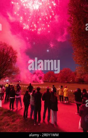 Feu d'artifice d'Ealing Council acton Park Banque D'Images