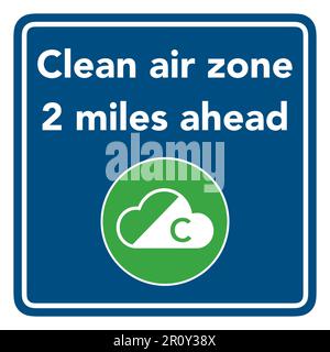 Illustration du panneau de signalisation indiquant la zone d'air pur à l'avant Banque D'Images