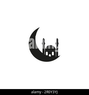 mosquée icône simple, lieu de culte islamique, symboles musulmans, illustration vectorielle Illustration de Vecteur