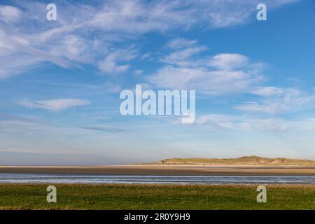Vue panoramique de la crique de Slufter, plaine de marais salants de Texel, aux pays-Bas, qui est la plus grande zone naturelle de l'île Banque D'Images