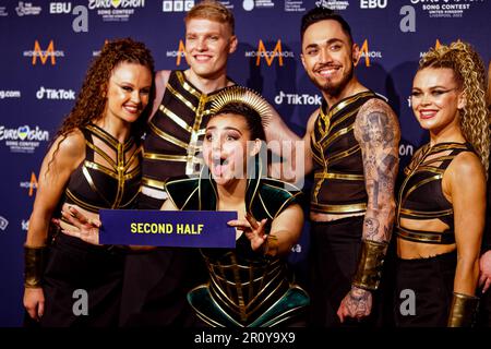 9 mai 2023: Liverpool, Royaume-Uni: Alessandra, Norvège, célèbre la grande finale du concours de chanson Eurovision 2023, et joue dans la seconde moitié avec sa chanson Queen of Kings (Credit image: © Andy Von PIP/ZUMA Press Wire) USAGE ÉDITORIAL SEULEMENT! Non destiné À un usage commercial ! Banque D'Images