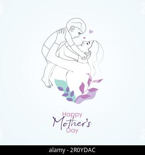 Bannière Fête des mères, Fête des mères heureuse et Fête des mères Illustration de Vecteur