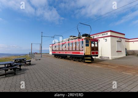 Le Snaefell Mountain Railway, qui opère sur l'île de Man depuis 1895, est le seul chemin de fer électrique de montagne en Grande-Bretagne Banque D'Images