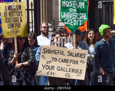 Londres, Royaume-Uni. 10th mai 2023. Prospect Union piquet devant le British Museum alors que les travailleurs entrefont une nouvelle grève sur le salaire. Banque D'Images