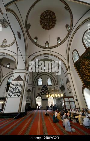 Intérieur, Grande Mosquée, Ulu Camii, Bursa, Turquie Banque D'Images