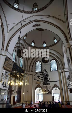 Intérieur, Grande Mosquée, Ulu Camii, Bursa, Turquie Banque D'Images