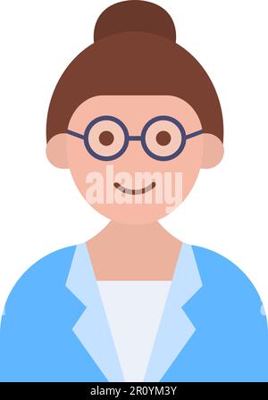 Image vectorielle d'icône de professeur féminin. Adapté aux applications mobiles, aux applications Web et aux supports d'impression. Illustration de Vecteur