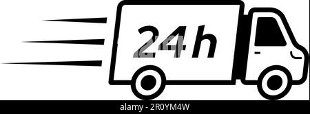 icône camion de livraison 24 heures. Illustration vectorielle Illustration de Vecteur