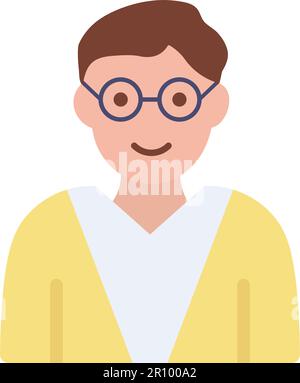 Image vectorielle d'icône de professeur masculin. Adapté aux applications mobiles, aux applications Web et aux supports d'impression. Illustration de Vecteur