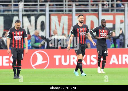 Stadio San Siro, Milan, Italie, 10th mai 2023 ; Champions League football, Demi-finale, première jambe, AC Milan contre Inter Milan; Olivier Giroud AC Milan avance Banque D'Images