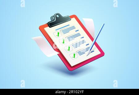 Presse-papiers, page de service de gestion, papier d'affaires. Illustration vectorielle Illustration de Vecteur