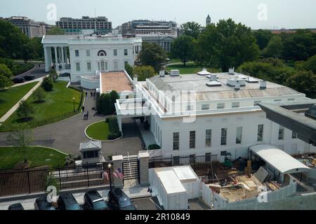 Washington, Vereinigte Staaten. 10th mai 2023. L'aile ouest de la Maison Blanche est vue depuis le bureau exécutif Eisenhower à Washington, DC sur 10 mai 2023. Credit: Yuri Gripas/Pool via CNP/dpa/Alay Live News Banque D'Images