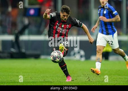 Milan, Italie. 13th janvier 2019. Brahim Diaz de l'AC Milan lors de la demi-finale de la Ligue des champions de l'UEFA entre l'AC Milan et le FC Internazionale au Stadio Giuseppe Meazza, Milan, Italie, le 10 mai 2023. Credit: Giuseppe Maffia/Alay Live News Banque D'Images