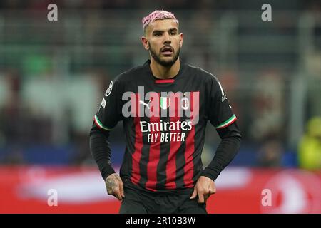 Milan, Italie. 13th janvier 2019. Theo Hernandez de l'AC Milan lors de la demi-finale de la Ligue des champions de l'UEFA première partie du match entre l'AC Milan et le FC Internazionale au Stadio Giuseppe Meazza, Milan, Italie, le 10 mai 2023. Credit: Giuseppe Maffia/Alay Live News Banque D'Images