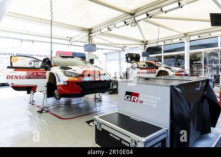 Matosinhos, Portugal - 10/05/2023, 69 Kalle ROVANPERA (fin), Jonne HALTTUNEN (fin), TOYOTA GAZOO WRT, TOYOTA Yaris Rally1 hybride, WRC, service pendant le Rallye de Portugal 2023, 5th tour du Championnat mondial de voitures de rallye WRC 2023, de 11 mai au 14, 2023 à Matosinhos, DPIV/Portugal Banque D'Images