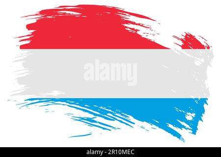 Fond vectoriel de l'indicateur de contour de pinceau Luxembourg. Banderole isolée peinte à la main de style grunge luxembourgeoise. Illustration de Vecteur