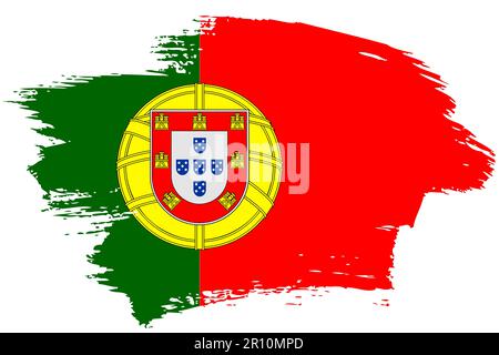 Portugal fond vectoriel de marqueur de tracé de pinceau. Banderole isolée peinte à la main de style grunge portugaise. Illustration de Vecteur