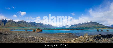 Argentine, El Calefate, lacs pittoresques et paysages de glaciers du parc national de Patagonie. Banque D'Images