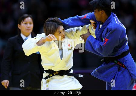 Doha, Qatar. 10/05/2023, stade Ali Bin Hamad Al Attiyah, Doha (Qatar). 10th mai 2023. (G-D) Megumi Horikawa (JPN), Prisca Awiti Alcaraz (MEX), 10 MAI 2023 - Judo : Championnat du monde de judo Doha 2023 le match de la table ronde des femmes -63kg 3rd à l'arène Ali Bin Hamad Al Attiyah, Doha, Qatar. Crédit: Naoki Nishimura/AFLO SPORT/Alay Live News Banque D'Images