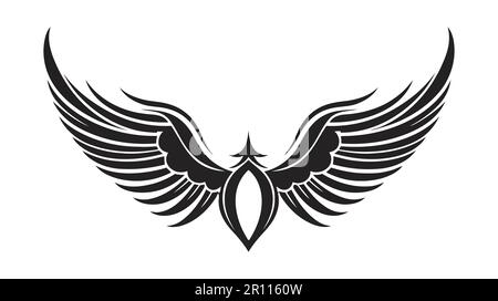 Angel Wings, Bird Wings collection dessin animé dessin à la main illustration vectorielle. Logo, icône Illustration de Vecteur