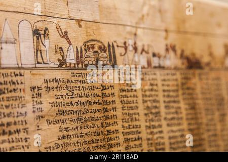 Détail de l'ancienne Livre des Morts (1070) de la C.-B., Thèbes - Égypte Banque D'Images