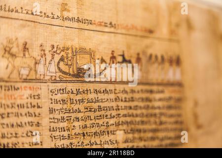 Détail de l'ancienne Livre des Morts (1070) de la C.-B., Thèbes - Égypte Banque D'Images