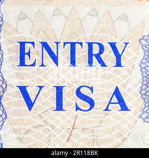 Détail de visa égyptien sur un véritable passeport Banque D'Images