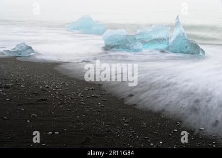 Plage de Jokulsarlon, Islande du Sud Banque D'Images