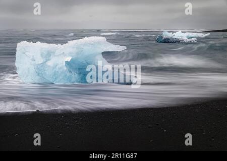 Plage de Jokulsarlon, Islande du Sud Banque D'Images