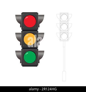 Image vectorielle d'un feu de circulation. Illustration vectorielle. Illustration de Vecteur