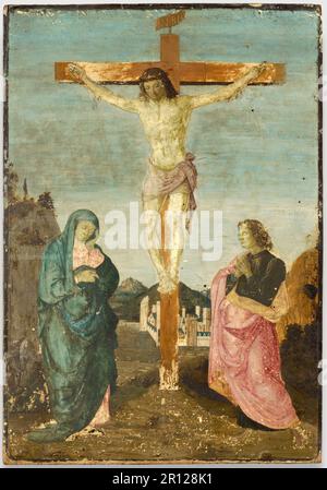 La Crucifixion, exécution, de Jésus de Nazareth, Christ, Vendredi Saint, Golgotha, par Biagio d'Antonio, c. 1480, Italie, Histoire, reproduction numérique restaurée à partir d'un original de 19th siècle. Banque D'Images