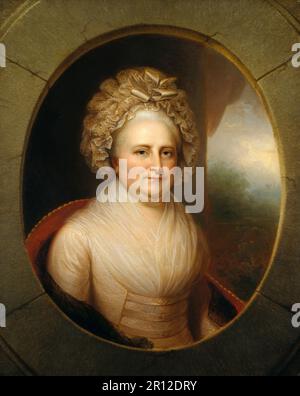 Martha Dandridge Custis Washington (13 juin 1731 - 22 mai 1802) était la femme des premiers États-Unis Le président George Washington et donc la première première première dame des États-Unis de 30 avril 1789 à 4 mars 1797, historique, a restauré numériquement la reproduction d'un original de 19th-siècle Banque D'Images