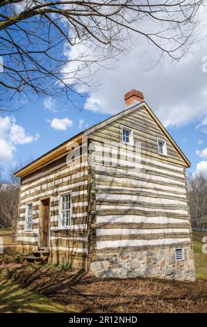 Thomas Isaac Log Cabin, site historique à Ellicott City, Maryland Banque D'Images