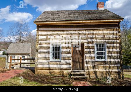 Thomas Isaac Log Cabin, site historique à Ellicott City, Maryland Banque D'Images