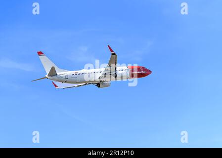 Barcelone, ​​Spain; 12 mars 2023: Boeing 737-800 de la compagnie norvégienne Air Suecia, décollage de la Josep Tarradellas Barcelone Banque D'Images