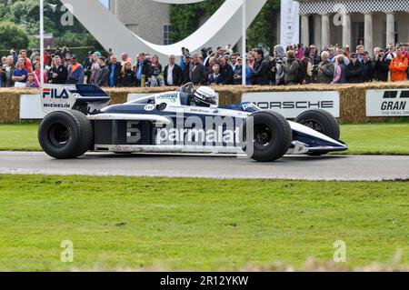 Brabham BT52, Brabham BMW BT52, au Goodwood Festival of Speed 2016 Motorsport event, West Sussex, Royaume-Uni. 1983 Formule 1 en montée Banque D'Images