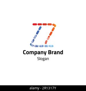 Logo abstrait de lignes pointillées formant des lettres. Illustration de Vecteur