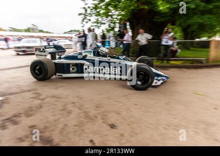 Brabham BT52, Brabham BMW BT52, au Goodwood Festival of Speed 2016 Motorsport event, West Sussex, Royaume-Uni. 1983 course automobile de Formule 1 Banque D'Images