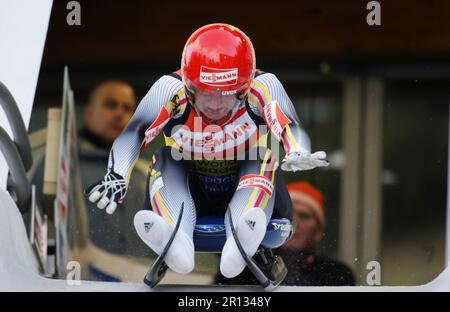 Tatjana Hüfner beim Rodel Welt Cup à Igels 28.11.2009. Banque D'Images