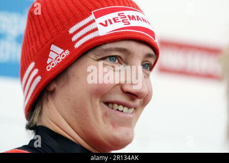 Tatjana Hüfner beim Rodel Welt Cup à Igels 28.11.2009. Banque D'Images