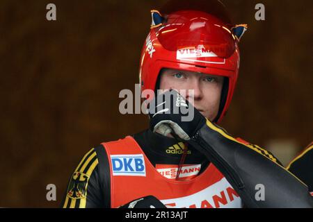 Felix Loch beim Rodel Welt Cup à Igls 28.11.2009. Banque D'Images