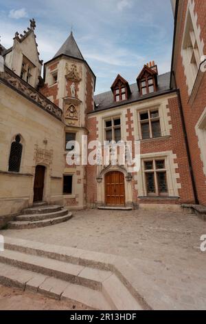 Château du Clos Lucé (15h siècle). Commune de Amboise dans le département de l'Indre-et-Loire. Vallée de la Loire. France Banque D'Images