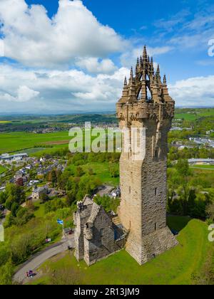 Vue aérienne du monument national Wallace à Stirling, Écosse, Royaume-Uni Banque D'Images